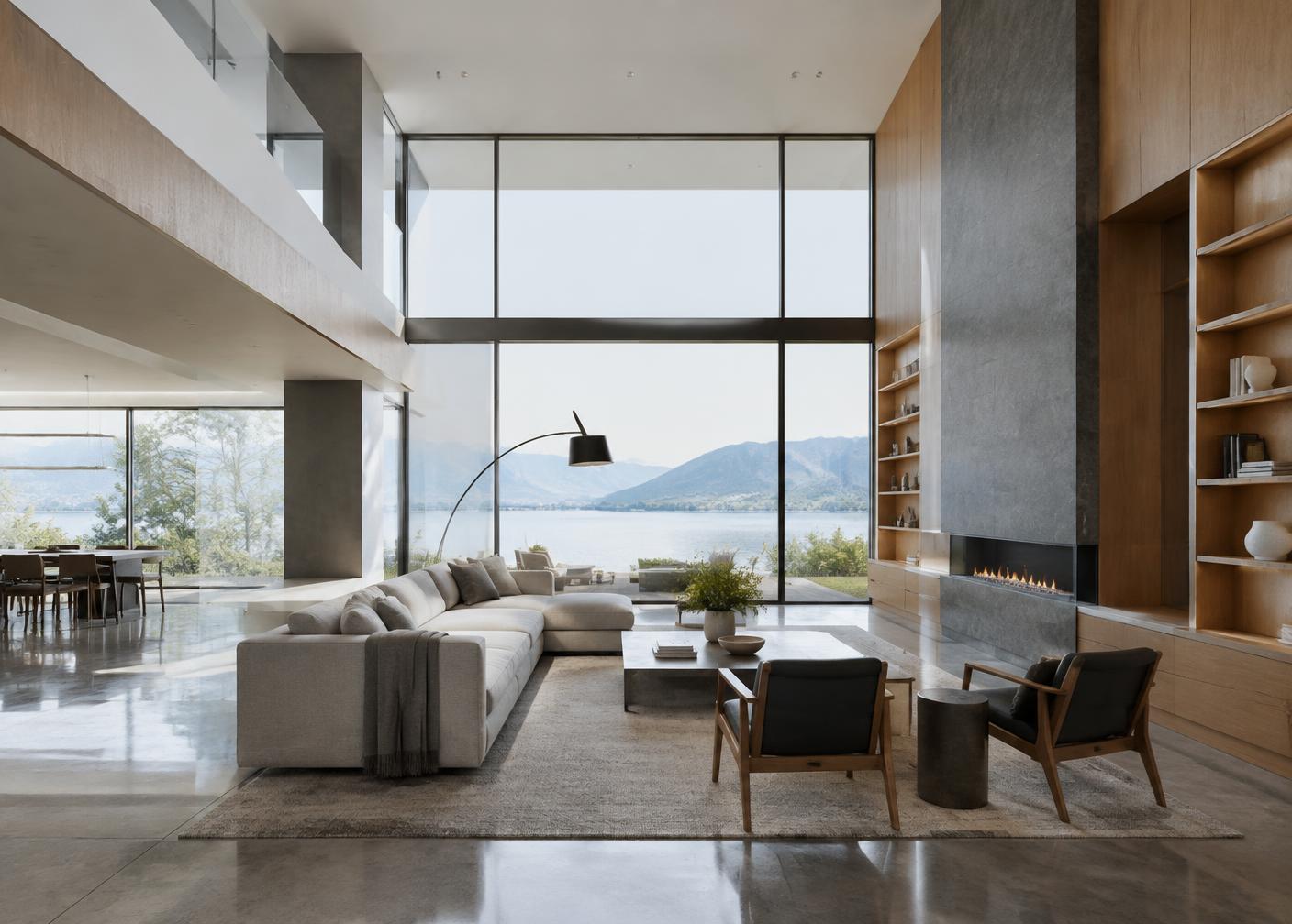 Contemporary residential interior with carefully considered materials and finishes